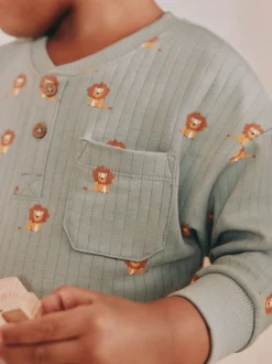 Bleu/Ecru - Lot de 3 pyjamas oversize (9mois-10ans)