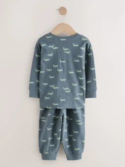 Bleu/Ecru - Lot de 3 pyjamas oversize (9mois-10ans)