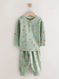Bleu/Ecru - Lot de 3 pyjamas oversize (9mois-10ans)
