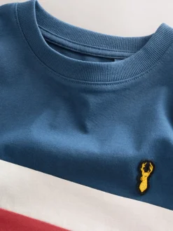 Bleu/Ecru - T-shirt Manches courtes coloré (3-16ans)