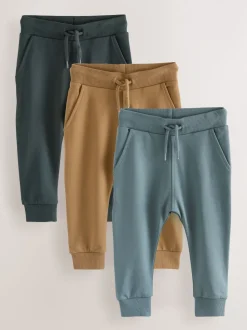 Bleu/Fauve Marron/gris anthracite - Lot de 3 joggings super skinny (3mois-7ans)