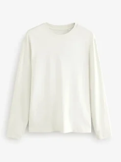 Bleu/Grey/Neutre - Ajustement régulier - T-shirt à coupe classique à manches longues en coton 100 %, lot de 5