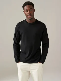 Bleu/Grey/Neutre - Ajustement régulier - T-shirt à coupe classique à manches longues en coton 100 %, lot de 5