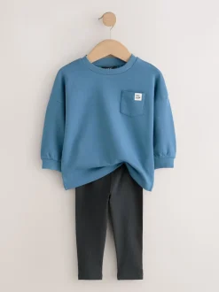Bleu/Grège/Vert - Ensemble haut et legging à manches longues Lot de 3 (3mois7ans)