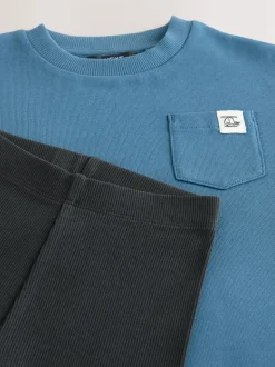 Bleu/Grège/Vert - Ensemble haut et legging à manches longues Lot de 3 (3mois7ans)