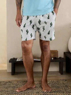 Bleu/Gris - Ensemble pyjama Terry Urban en jersey à manches courtes