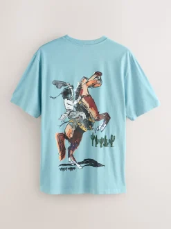 Bleu/Gris - Ensemble pyjama Terry Urban en jersey à manches courtes