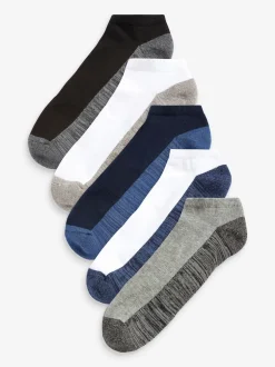 Bleu/Gris - Lot de 5 - Chaussettes de sport rembourrées