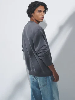 Bleu/Gris - Lot de 3 - Sweat-shirt The Set à Col rond coupe Décontracté