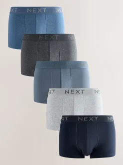 Bleu/Gris - Lot de 5 boxers Hipster