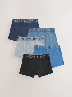 Bleu/Gris - Lot de 5 boxers (1.5-16ans)
