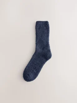 Bleu/Gris - Lot de 2 paires de chaussettes moelleuses