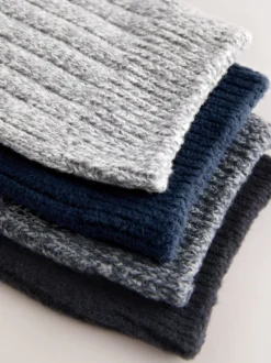 Bleu/gris/noir - Lot de 4 paires de chaussettes douillettes ultra-douces