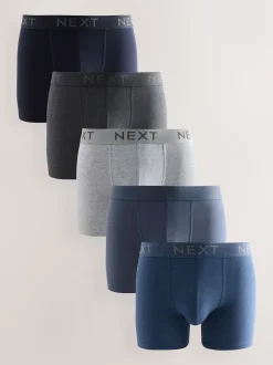 Bleu/gris/noir - Trunks Boxer 5 Pack