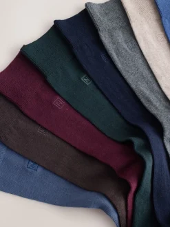 Bleu/Gris/Vert - Lot de 8 - Chaussettes fraîches brodées durables