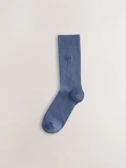 Bleu/Gris/Vert - Lot de 8 - Chaussettes fraîches brodées durables