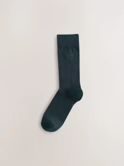 Bleu/Gris/Vert - Lot de 8 - Chaussettes fraîches brodées durables