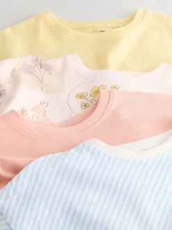 Bleu/Jaune - Pack T-shirt 4 (3mois-7ans)