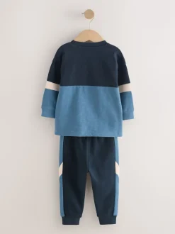 Bleu/Marine - Ensemble T-shirt et Jogging à manches longues (3mths-7yrs)