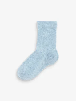 Bleu/Marine - Paquet de chaussettes en coton riche à fines côtes 7