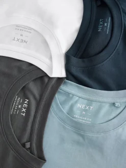 Bleu/Marine/Blanc/Acier - Ajustement régulier - T-shirt 4 Pack