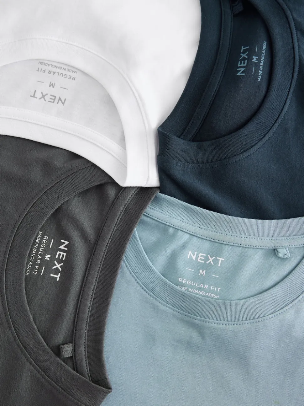 Bleu/Marine/Blanc/Acier - Ajustement régulier - T-shirt 4 Pack