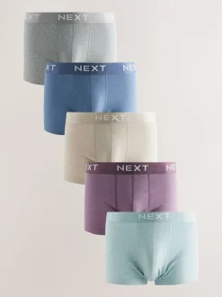 Bleu/Neutre - Lot de 5 boxers hipster