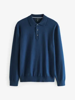 Bleu/neutre bleu marine - Manches longues Polos en tricot 2 Lot