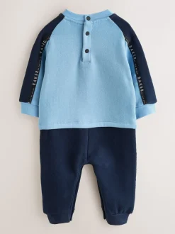 Bleu/Noir - Barboteuse à manches longues à Baker by Ted Baker panneaux