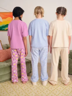 Bleu/Rose - Lot de 3 pyjamas (3-16ans)