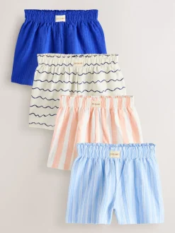 Bleu/Rose - Lot de 4 shorts (3 mois à 7 ans)