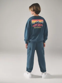 Bleu/rouge - Ensemble Superdry sweat et short