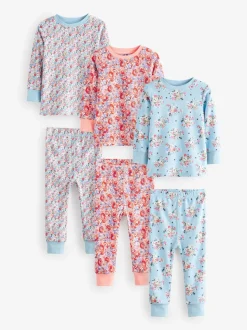 Bleu/Rouge Fleuri - Lot de 3 pyjamas à se blottir Cath Kidston
