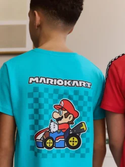 Bleu/Rouge Mario Kart - Pyjama court 100% coton 2 Lot (3-16ans)