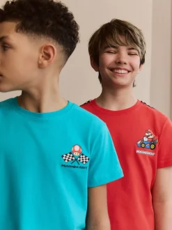 Bleu/Rouge Mario Kart - Pyjama court 100% coton 2 Lot (3-16ans)