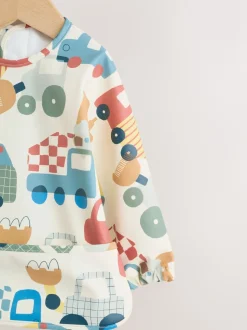 Bleu/Rouge Transport - Bavoir à manches de sevrage et d’alimentation