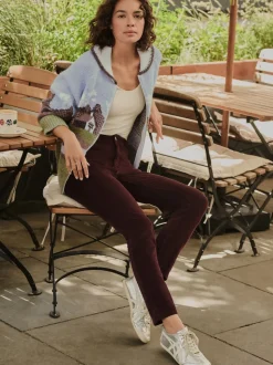 Bleu/vert - Cardigan zippé scène paysage