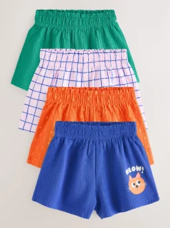 Bleu/vert - Lot de 4 shorts (3 mois à 7 ans)