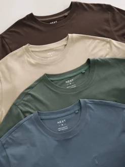 Bleu/Vert/Neutre/Brown - Ajustement régulier - T-shirt 4 Pack