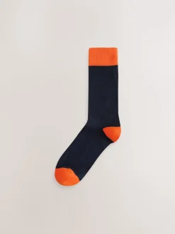 Bleu/vert/orange à pois - Lot de 7 - Chaussettes riches en coton pour homme