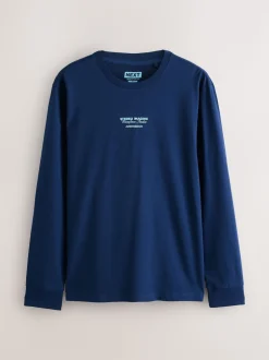 Bleu/Vert/Pierre - T-shirt graphique décontracté à manches longues en lots