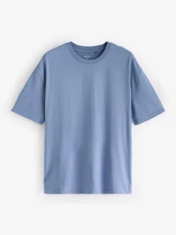 Bleu/Vert/Pourpre/Neutre - Lot de 5 t-shirts Essential en coton décontracté