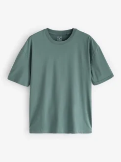 Bleu/Vert/Pourpre/Neutre - Lot de 5 t-shirts Essential en coton décontracté