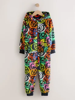 Bleu/vert/rouge/jaune Happy Face - Polaire All-In-One (5-16ans)