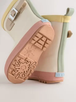 Bloc de couleur neutre - Bottes en caoutchouc à boucle