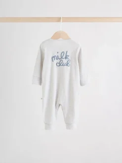 Blue Milk Club - Combinaisons de nuit à fermeture éclair pour bébés 3 Pack (0mths-3yrs)