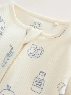 Blue Milk Club - Combinaisons de nuit à fermeture éclair pour bébés 3 Pack (0mths-3yrs)