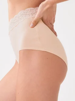 Blush Rose - Lot de 4 culottes en coton et dentelle