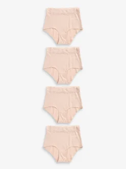 Blush Rose - Lot de 4 culottes en coton et dentelle