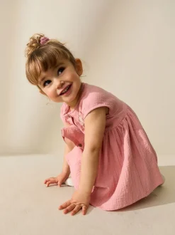 Blush Rose - Texture Manches courtes Robes (3mois-8ans)